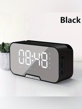 (22) - LED Mirror Alarm Clock w/ Bluetooth Speaker – Dual Alarm, FM Radio, Etc